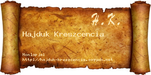 Hajduk Kreszcencia névjegykártya